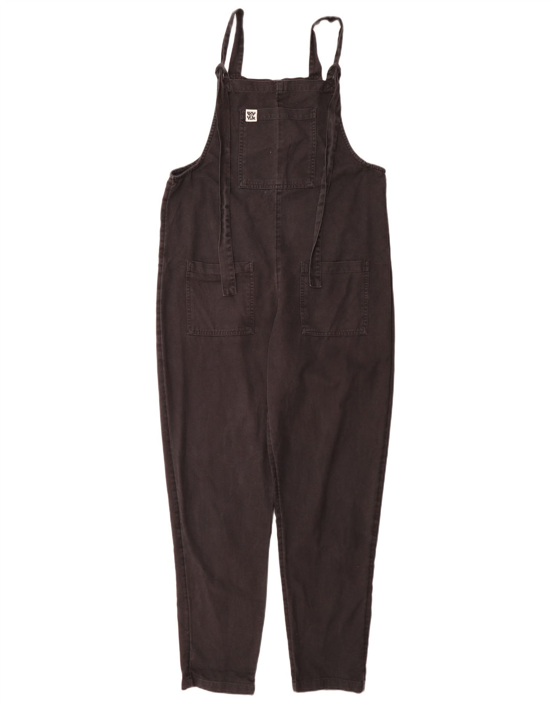 Macacão feminino Lucy & Yak longo Dungaree Reino Unido 12 algodão preto médio