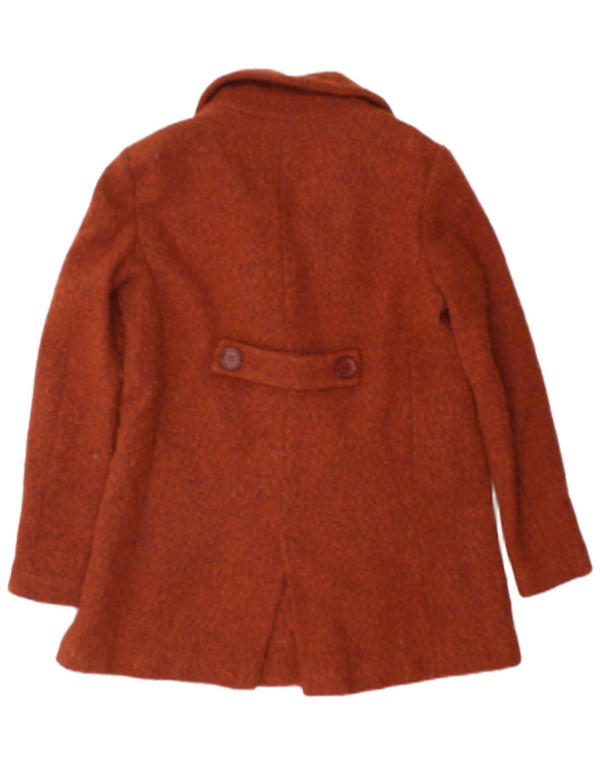 Casaco feminino Zara com peito duplo Reino Unido 12 lã marrom médio