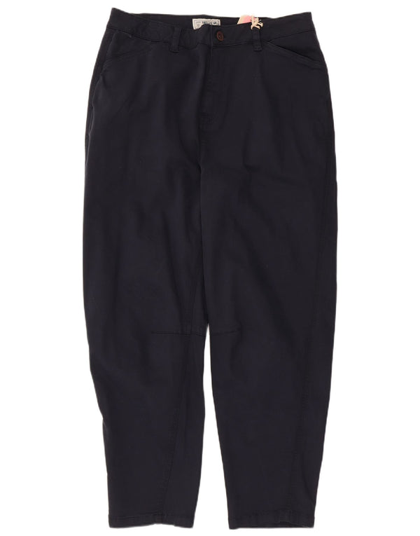 Calça casual afunilada feminina Fat Face UK 14 grande W34 L27 azul marinho