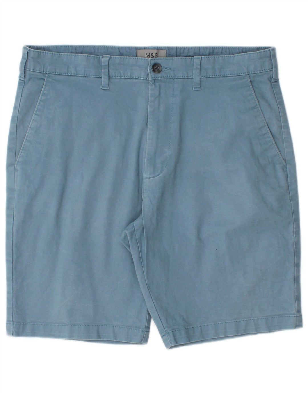 Shorts chino masculino Marks & Spencer W32 algodão azul médio