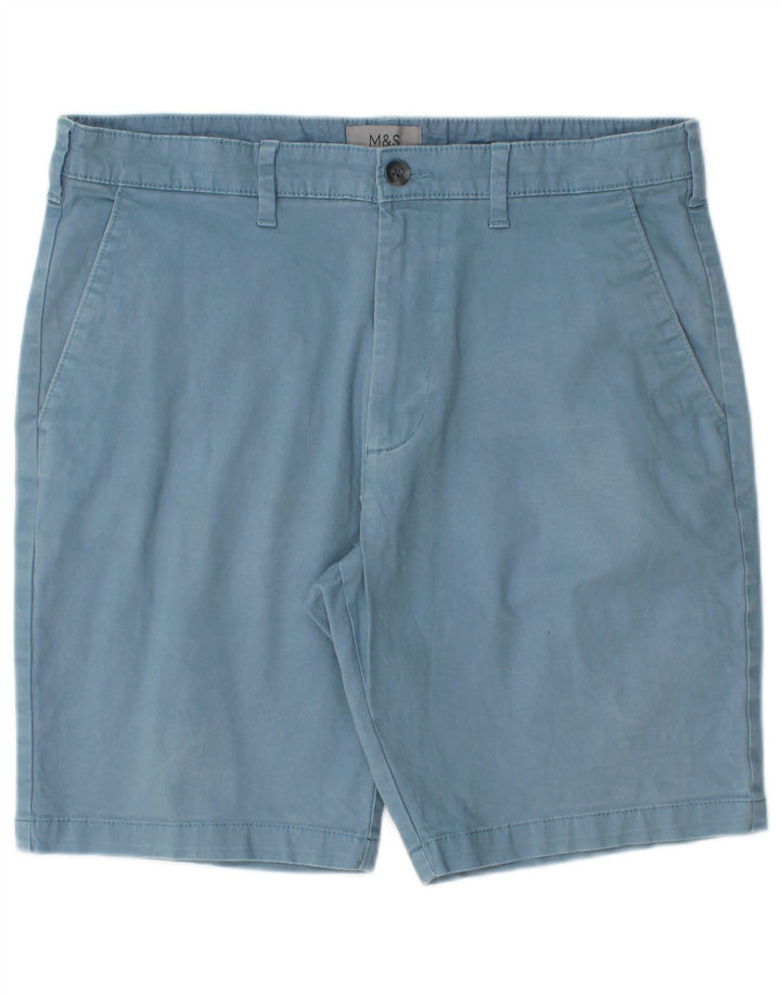 Shorts chino masculino Marks & Spencer W32 algodão azul médio