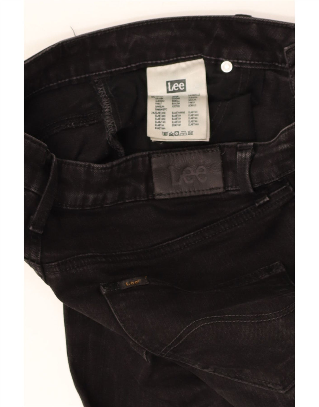Jeans retos femininos LEE W29 L28 algodão preto