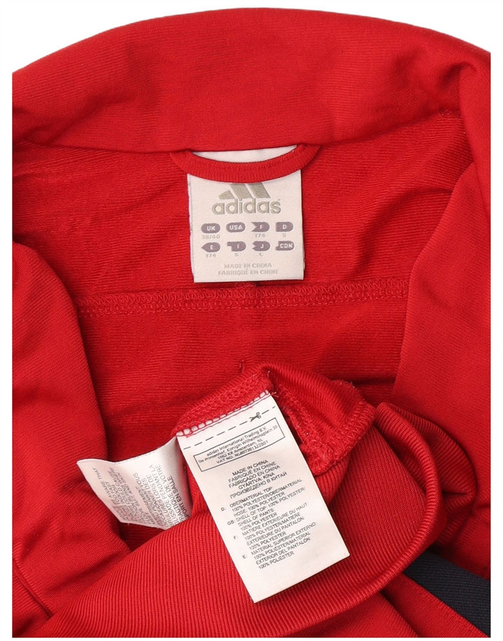 Adidas Mens Graphic Tracksuit Top Jacket UK 38/40 Medium Red Colourblock