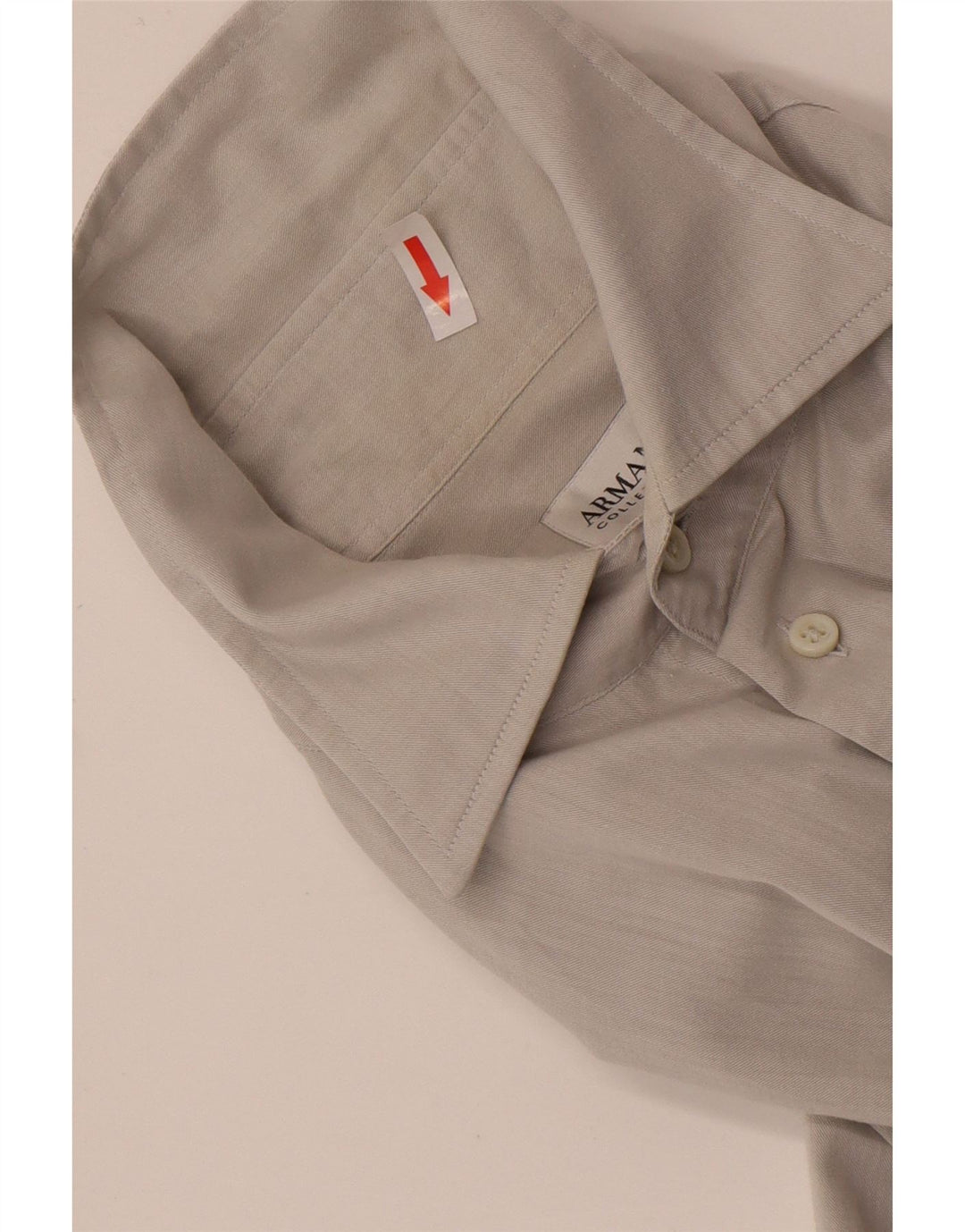 Camisa masculina Armani Collezioni tamanho 39 15 1/2 algodão cinza médio