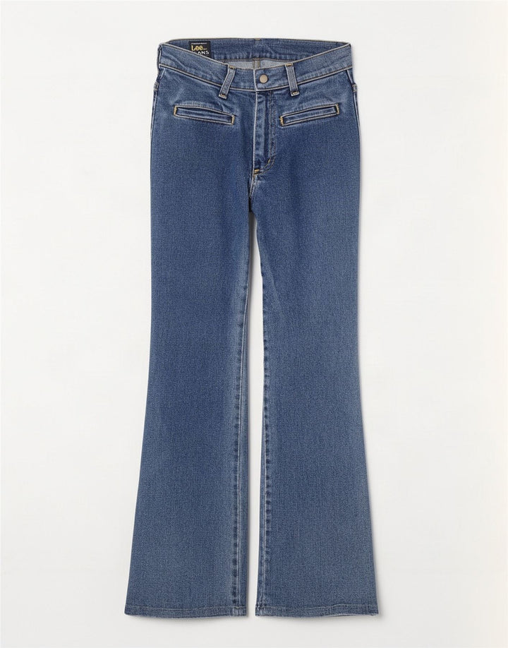 Lee Womens Bootcut Jeans W26 L31 Azul Algodão