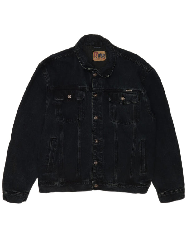 Jaqueta jeans masculina Duke UK 42 XL azul marinho algodão clássico