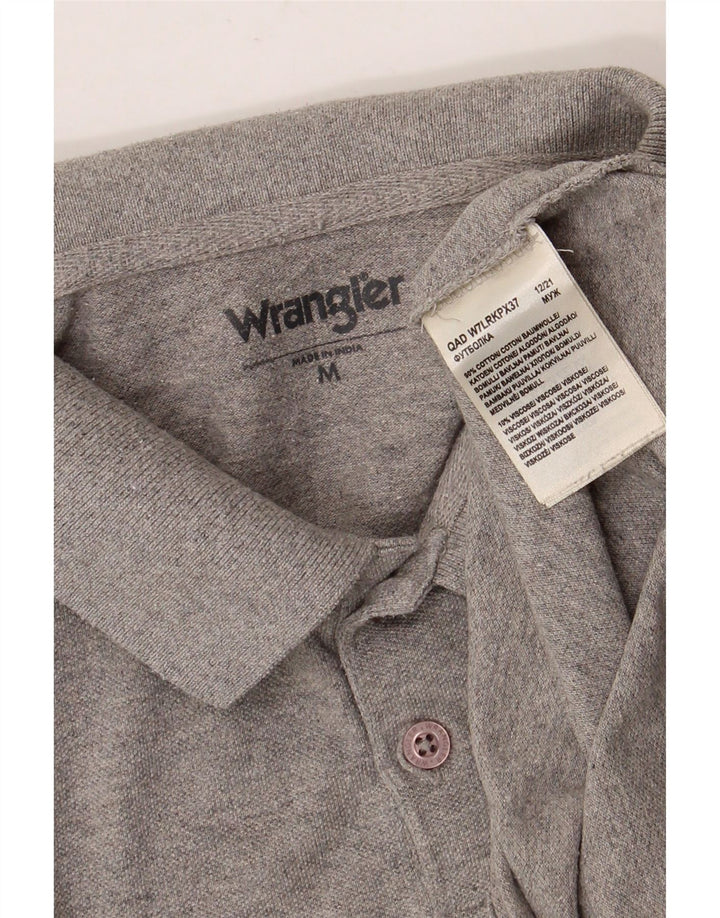 Camisa polo masculina WRANGLER algodão manchado cinza médio