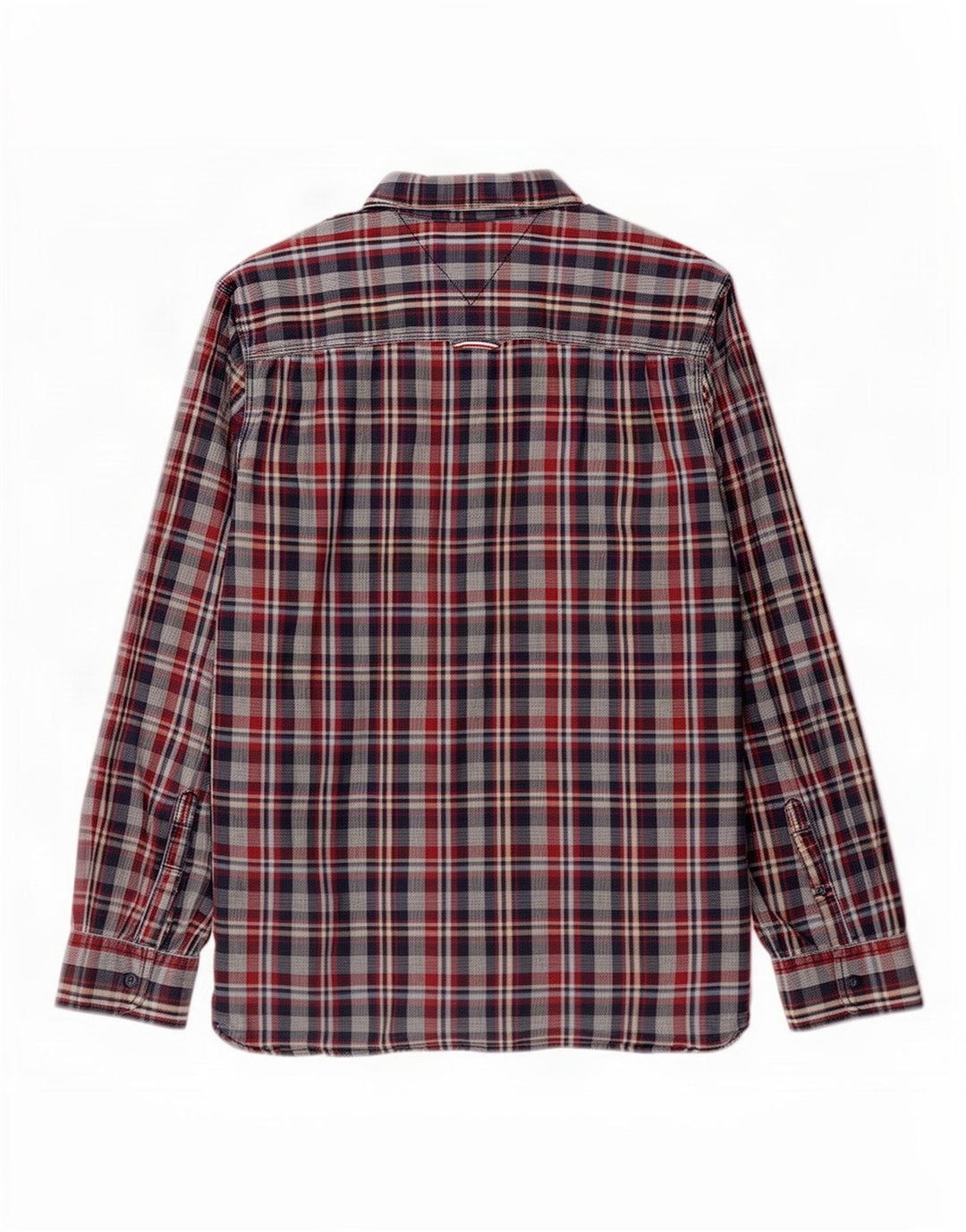 Camisa masculina Tommy Hilfiger grande xadrez multicolorida de algodão