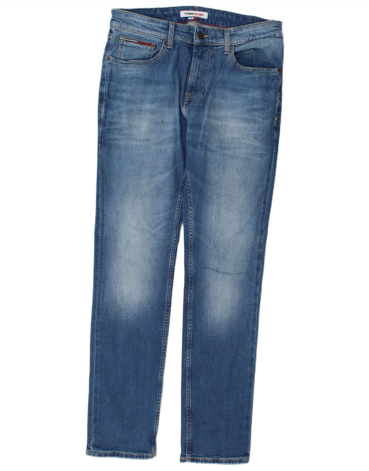 Tommy Hilfiger Masculino Slim Jeans W32 L32 Azul Algodão