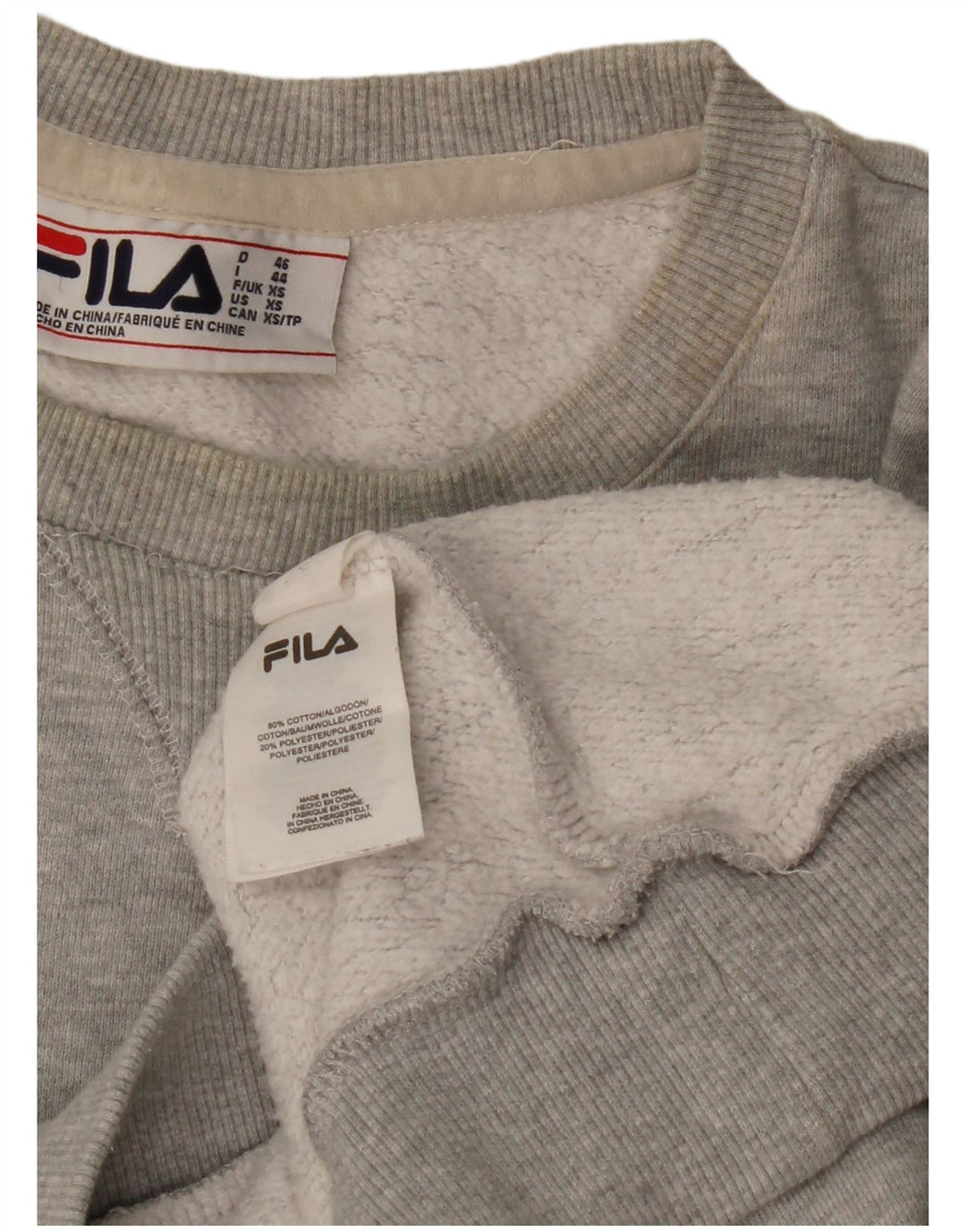 FILA Mens Loose Fit Moletom Jumper XS Algodão Cinza