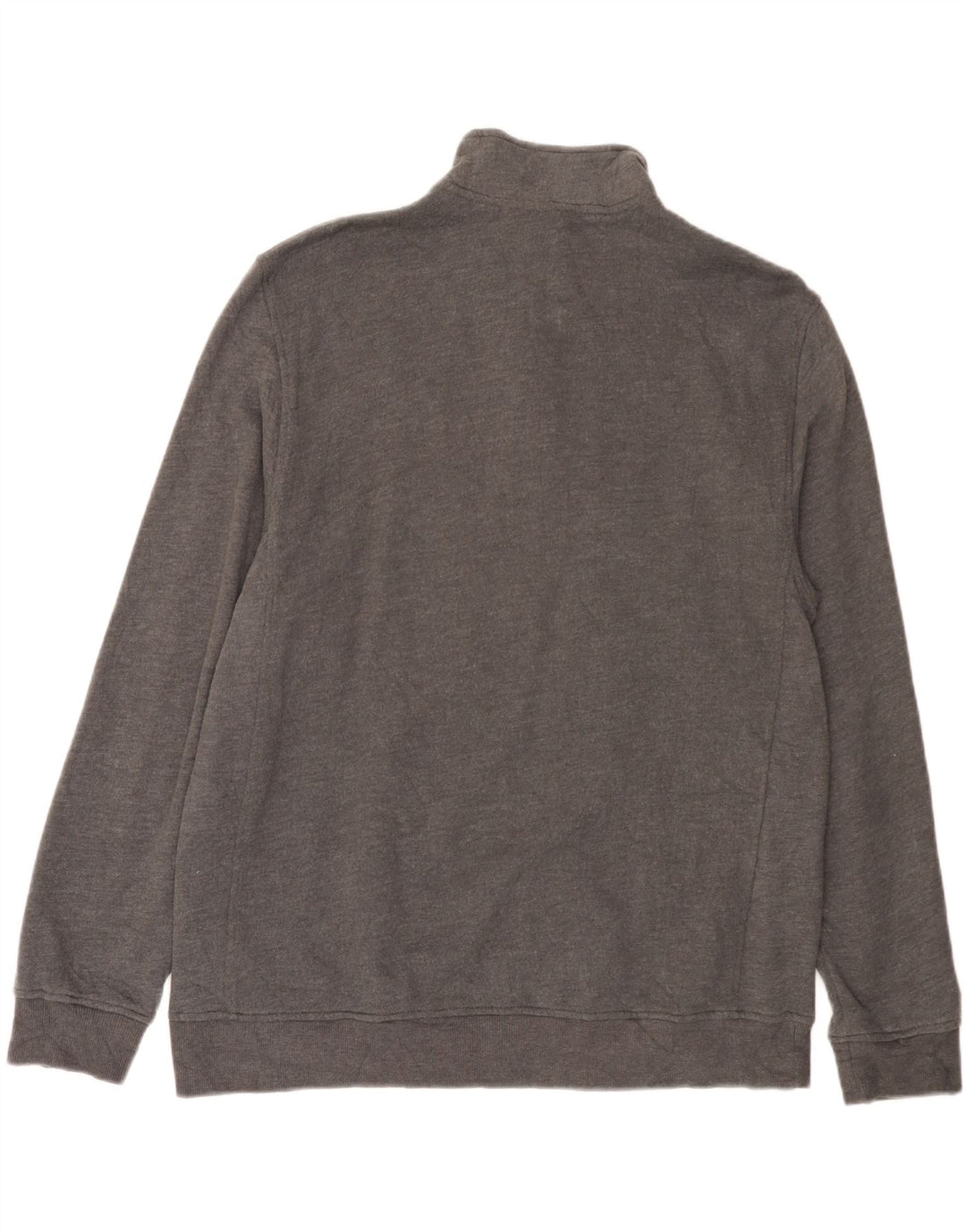 Suéter masculino IZOD com zíper e gola grande de algodão cinza