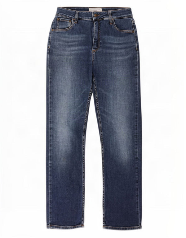 Calça jeans feminina Fat Face Newham Straight UK 8 pequena W26 L26 azul