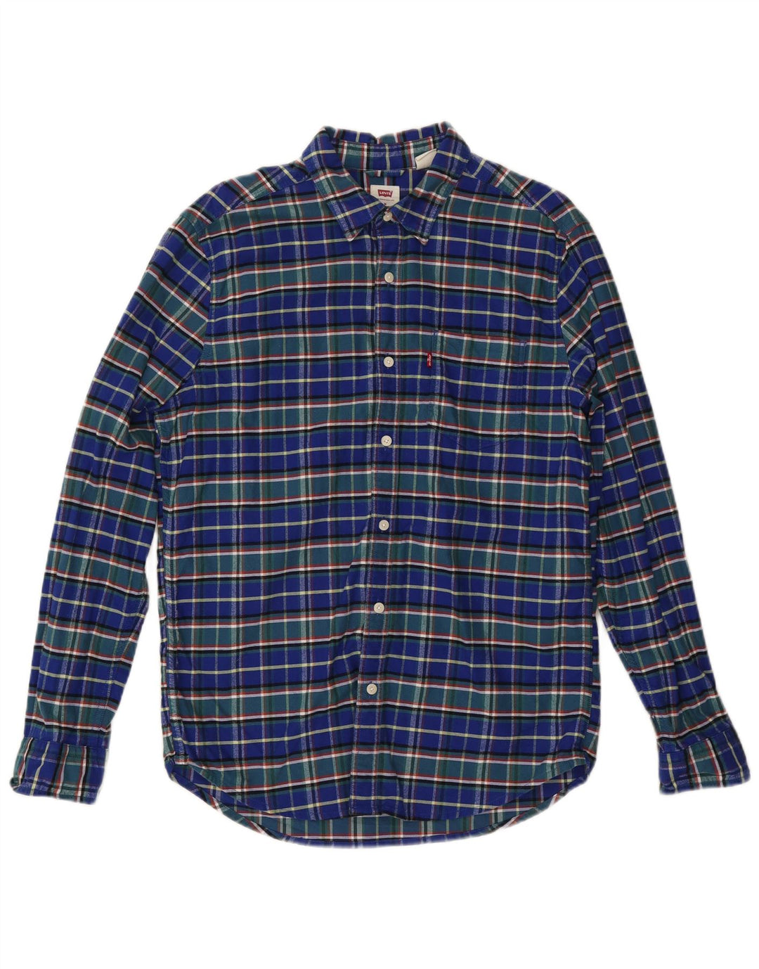 Camisa masculina de flanela de ajuste padrão LEVI'S de algodão xadrez médio multicolorido