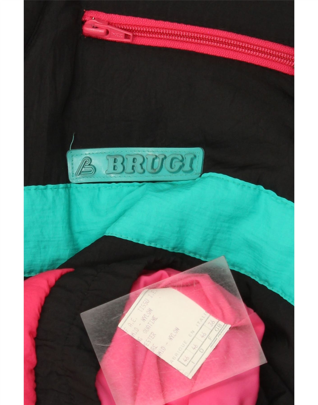 Jaqueta acolchoada masculina Brugi UK 36 pequena multicolorida Colourblock Nylon