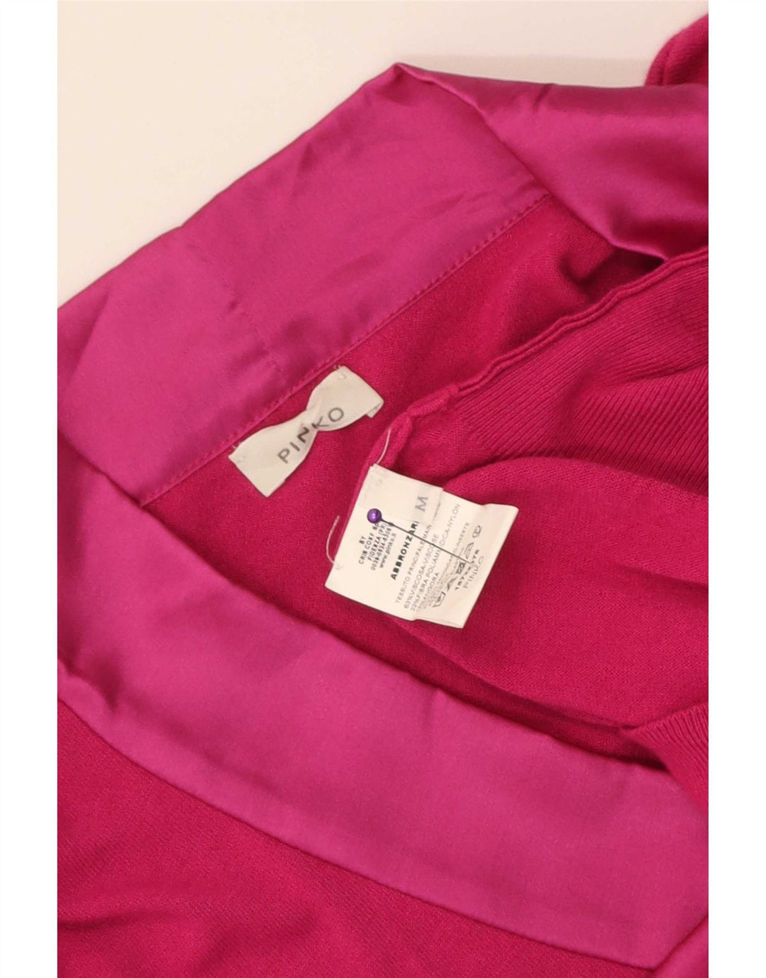 Suéter feminino Pinko com decote em V Reino Unido 12 viscose rosa médio
