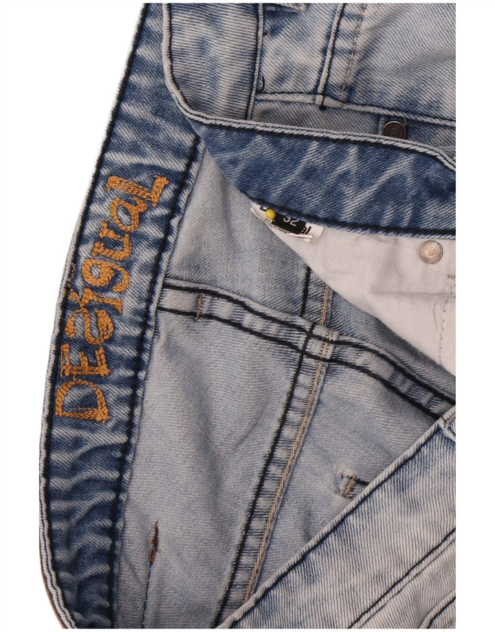Shorts jeans masculino Desigual desgastado W32 azul médio