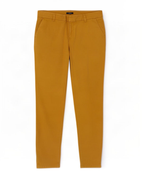 Tommy Hilfiger Calça Chino Feminina Stretch EUA 12 Grande W34 L31 Amarelo