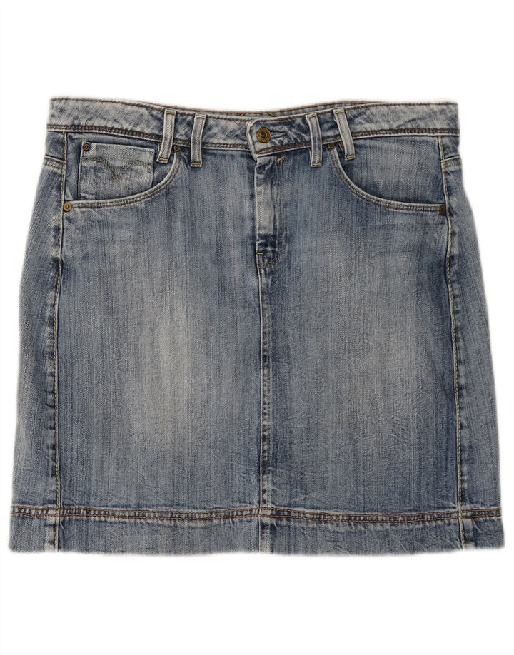 Mini saia jeans feminina LEVI'S grande W34 algodão azul
