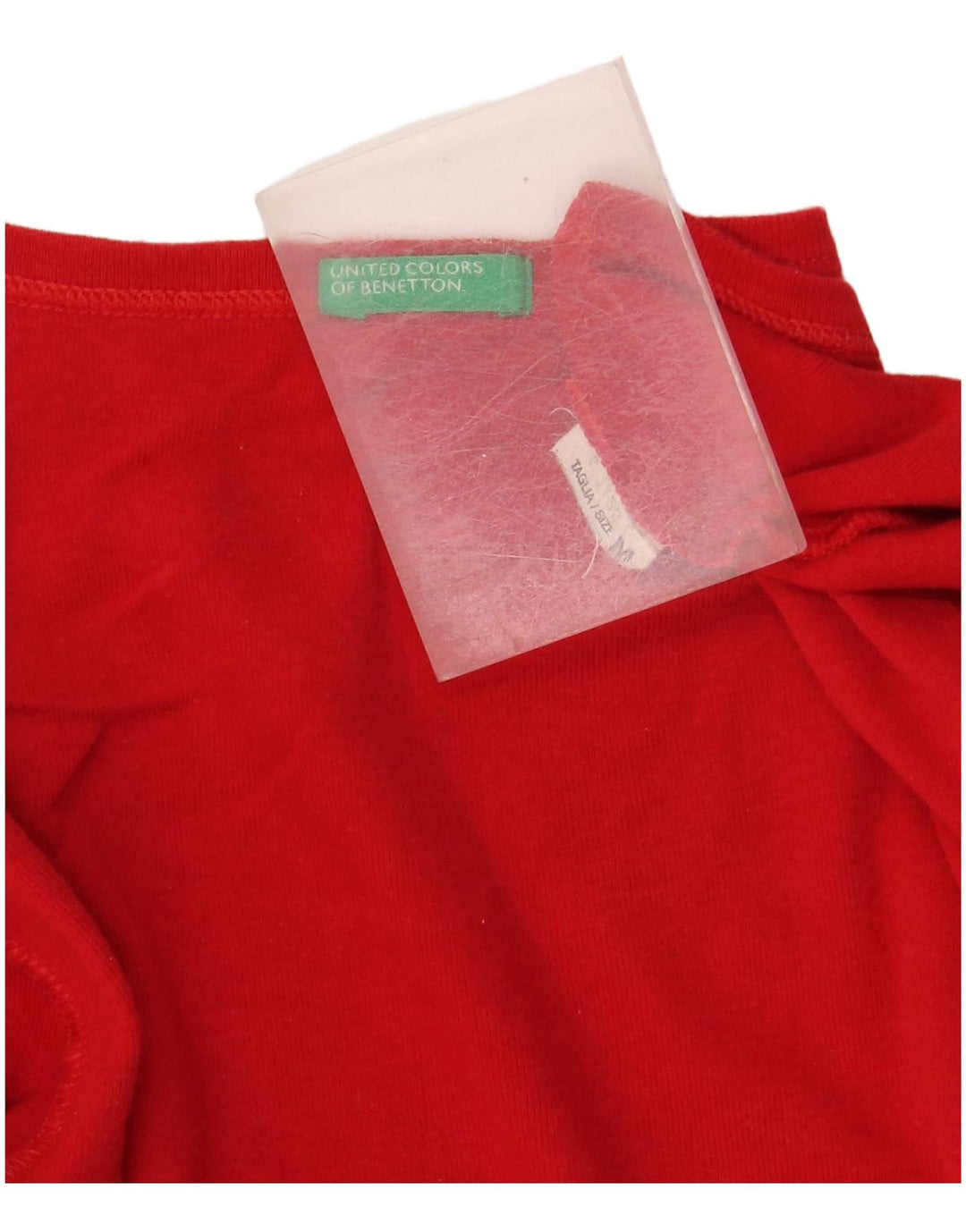 Camiseta feminina BENETTON UK 14 médio vermelho