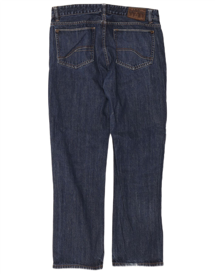Calça jeans reta masculina Fat Face W34 L30 algodão azul marinho