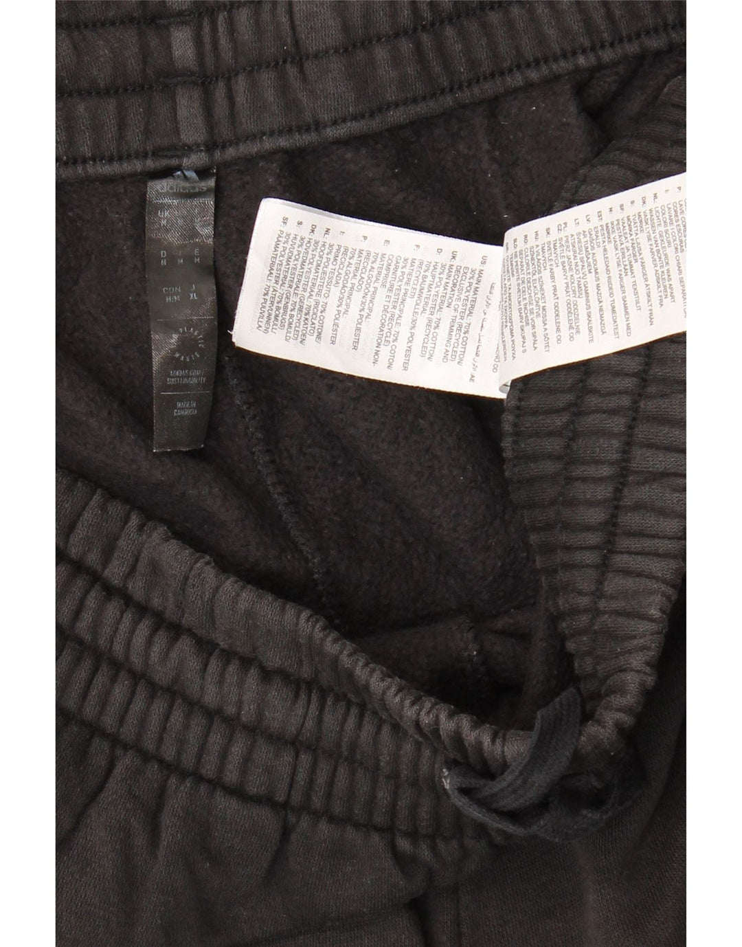 Adidas Mens Cargo Calças de treino Joggers Médio Algodão Preto