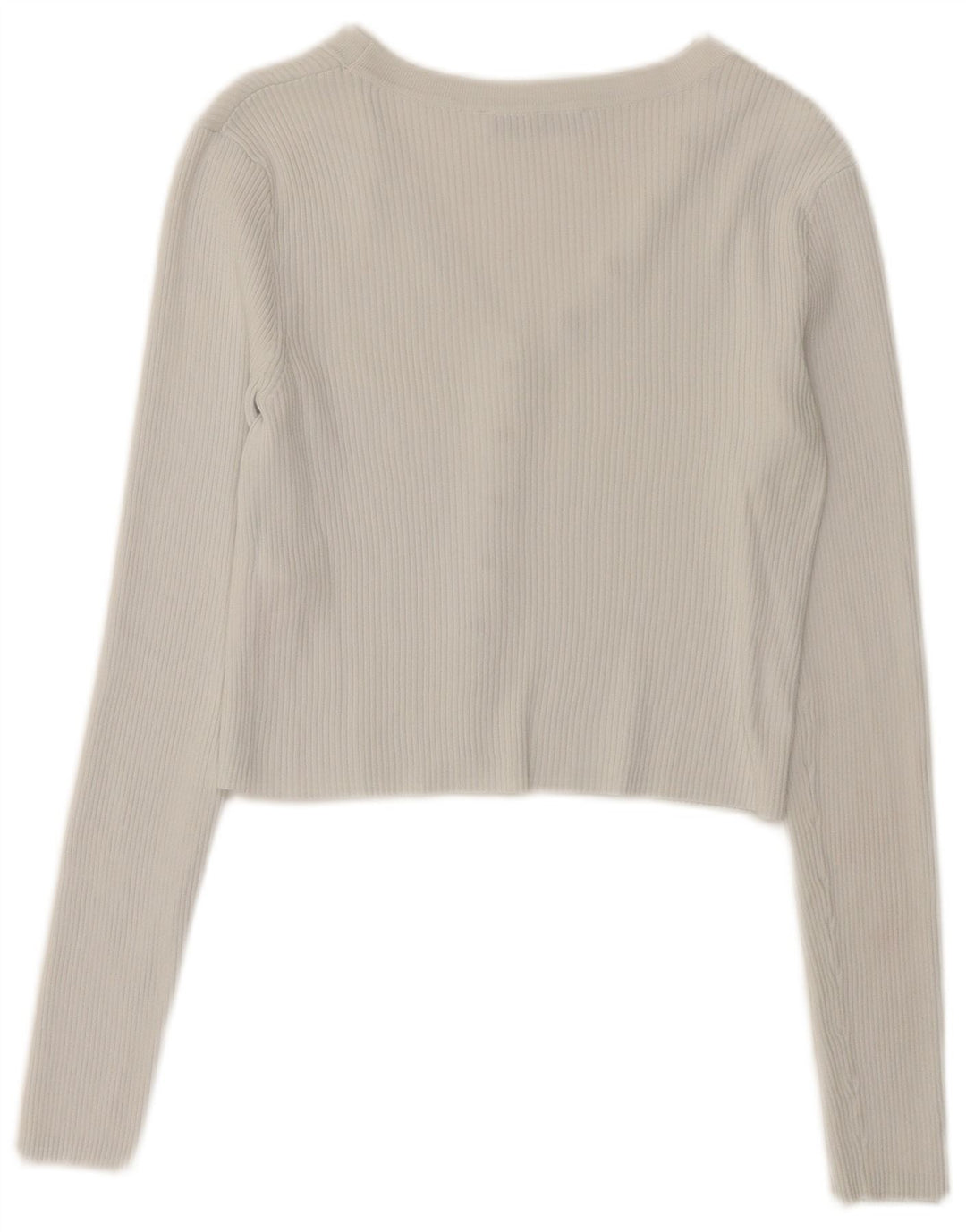 Zara Womens Crop Cardigan Top UK 10 Pequeno Branco Poliamida