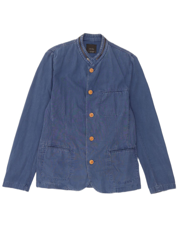 Jaqueta blazer masculina Zara com 5 botões Reino Unido 38 azul médio
