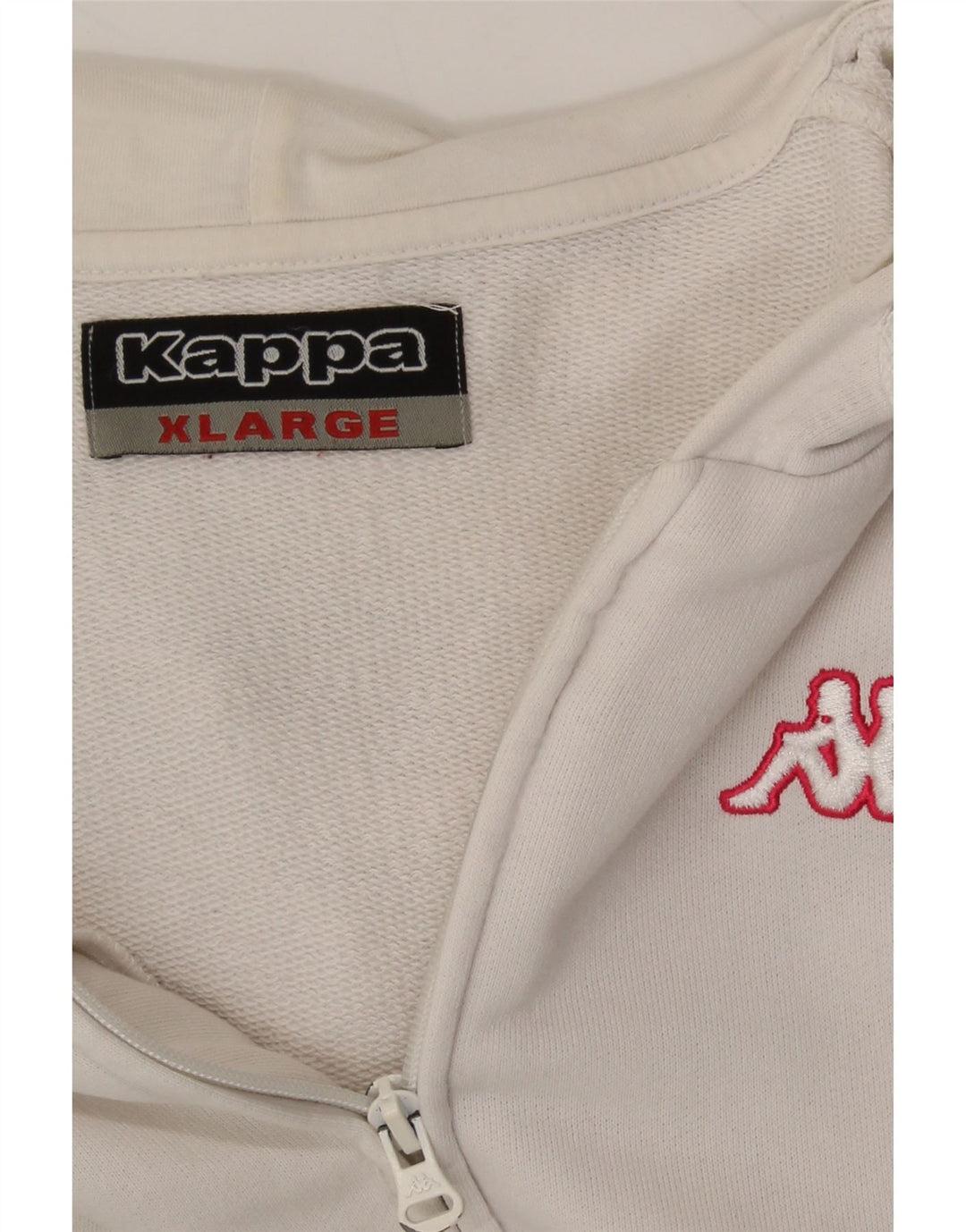 KAPPA Womens Zip Hoodie Sweater UK 18 XL White Cotton Vintage Kappa and Second-Hand Kappa from Messina Hembry 