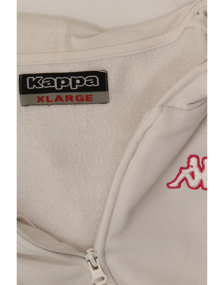 KAPPA Womens Zip Hoodie Sweater UK 18 XL White Cotton Vintage Kappa and Second-Hand Kappa from Messina Hembry 