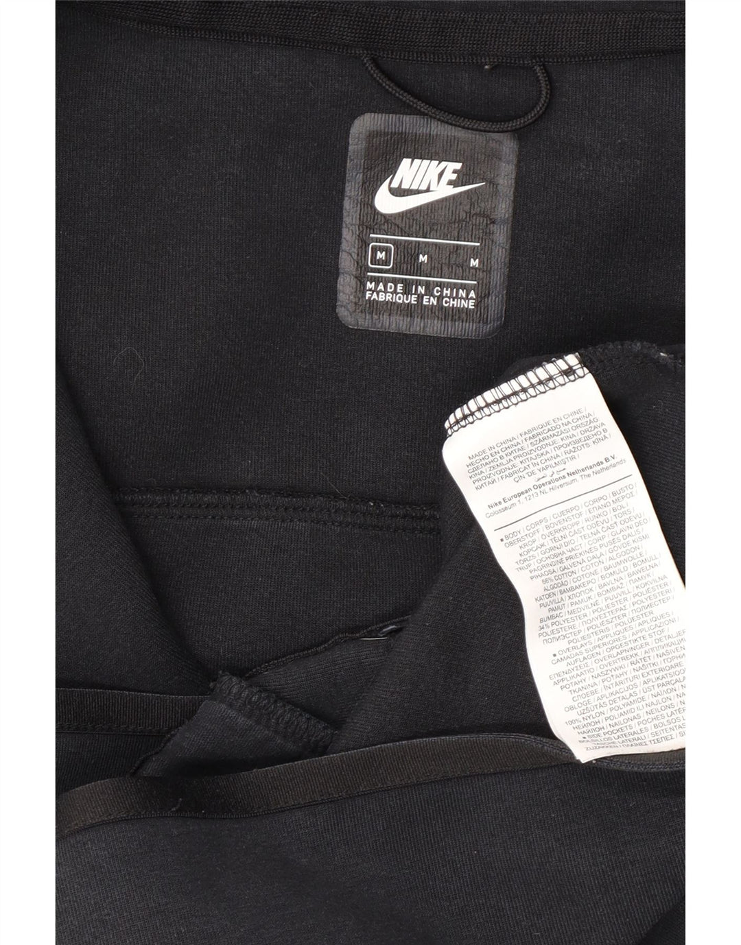 Suéter NIKE masculino com capuz e zíper médio preto algodão