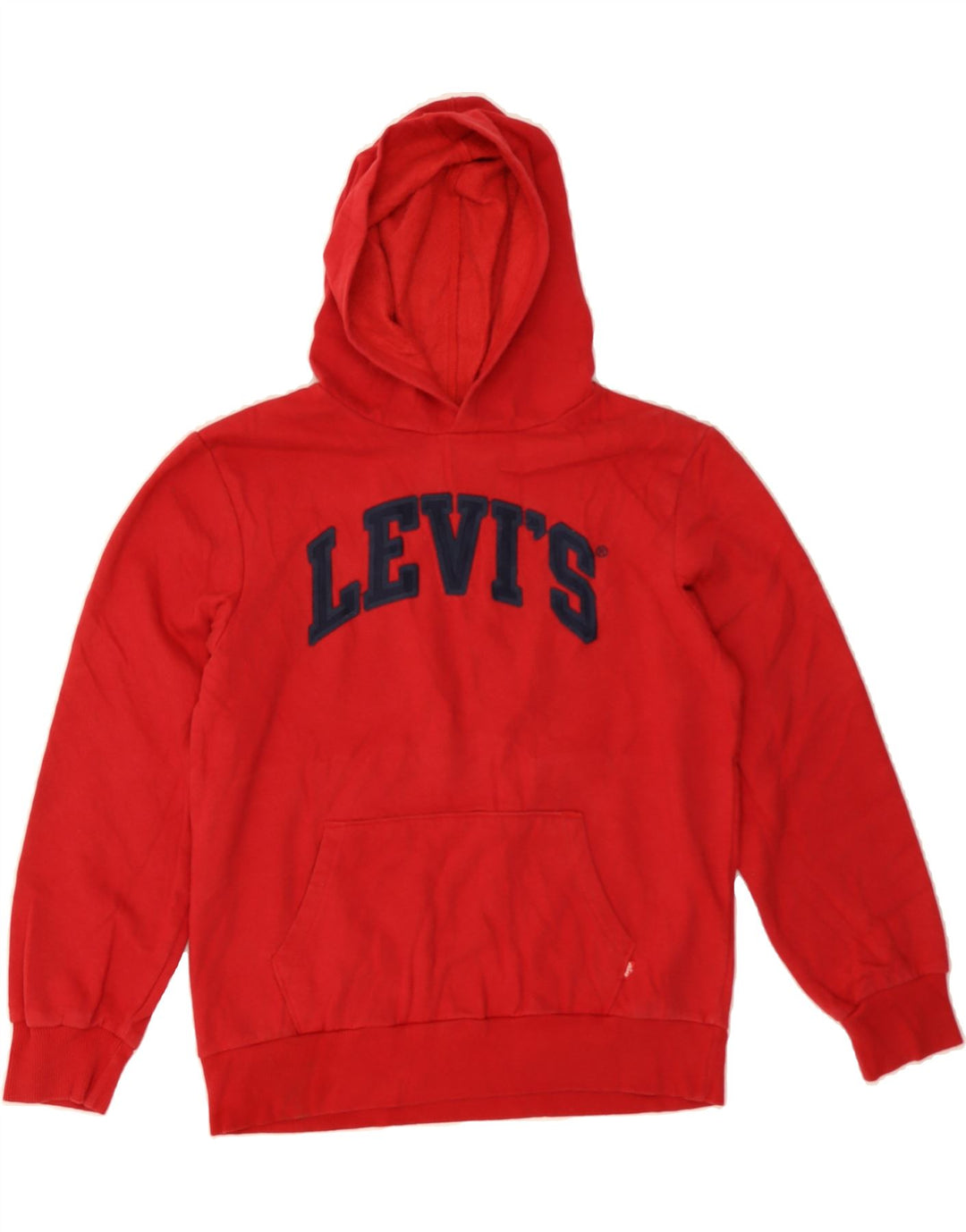 LEVI'S Boys Graphic Hoodie Jumper 12-13 Years Large Red Cotton Vintage Levi's and Second-Hand Levi's from Messina Hembry 
