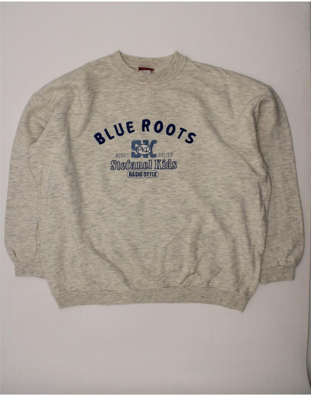 STEFANEL Girls Graphic Sweatshirt Jumper 11-12 Years Grey Cotton Vintage Stefanel and Second-Hand Stefanel from Messina Hembry 