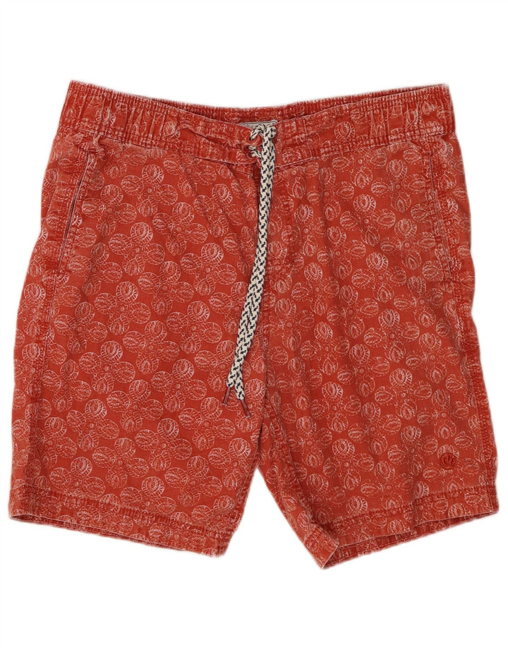 Shorts de natação masculino Fat Face algodão floral laranja médio