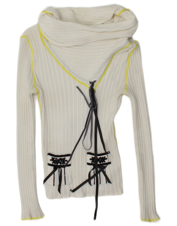 Suéter feminino TRICOAT CHIC com gola redonda IT 42 médio branco