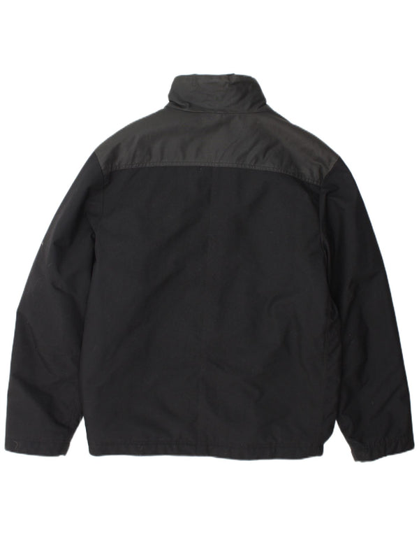 Jaqueta corta-vento masculina Adidas UK 36 pequena preta colorblock nylon