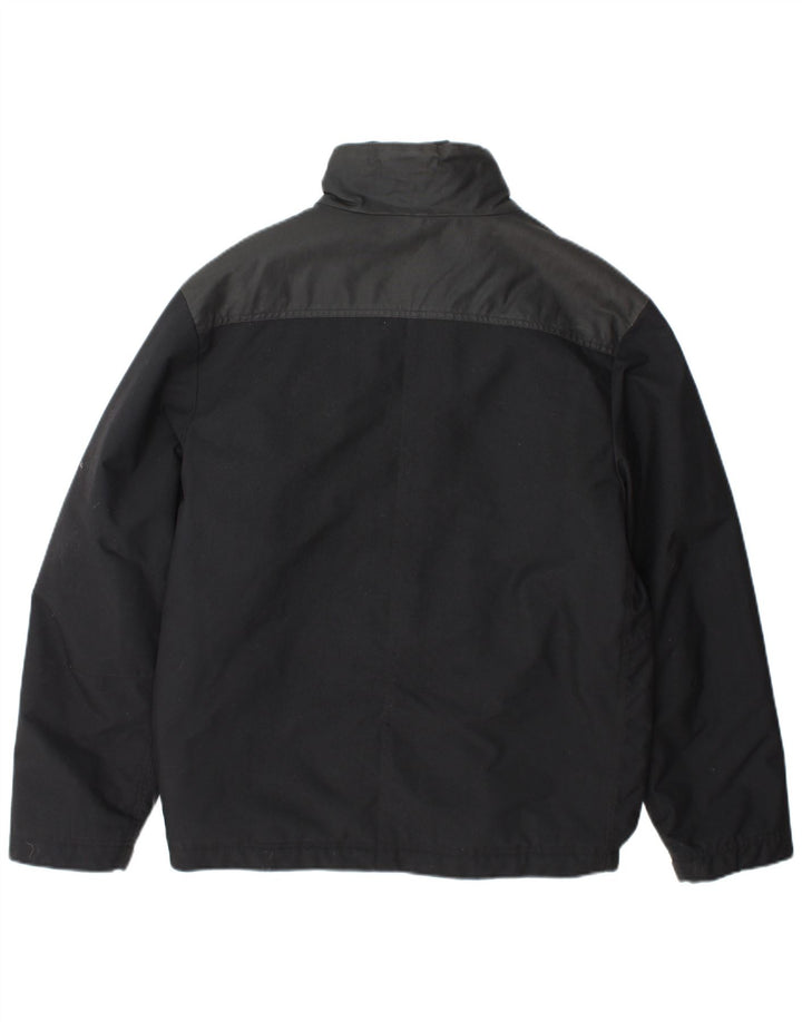 Jaqueta corta-vento masculina Adidas UK 36 pequena preta colorblock nylon
