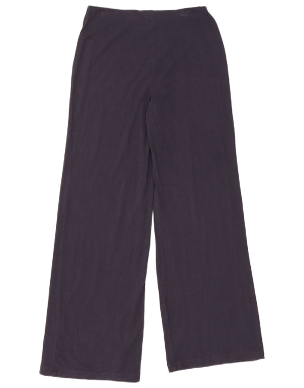 Calça casual feminina de perna larga Marks & Spencer W28 L30 azul marinho viscose