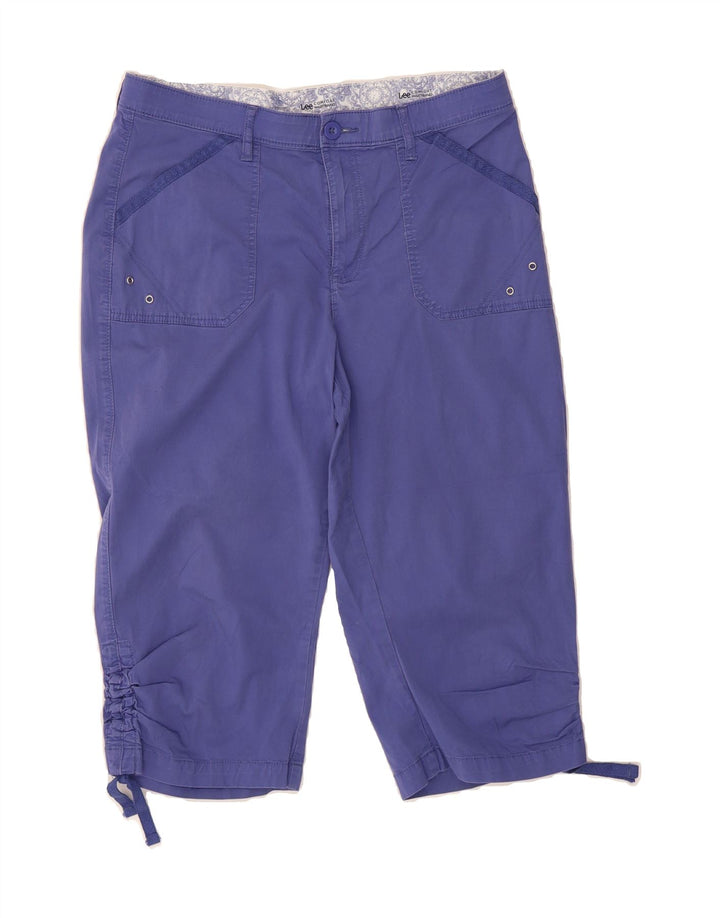 LEE Womens Straight Capri Trousers US 14 XL W34 L18 Blue Cotton Vintage Lee and Second-Hand Lee from Messina Hembry 
