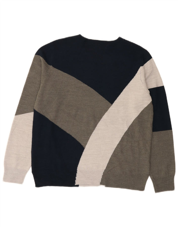 Suéter feminino Marks & Spencer com gola canoa Reino Unido 14 grande multicolorido