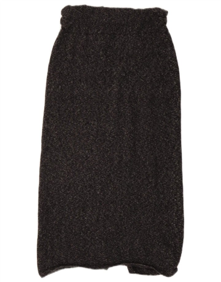 Saia midi de malha feminina Massimo Dutti pequena W30 cinza manchada