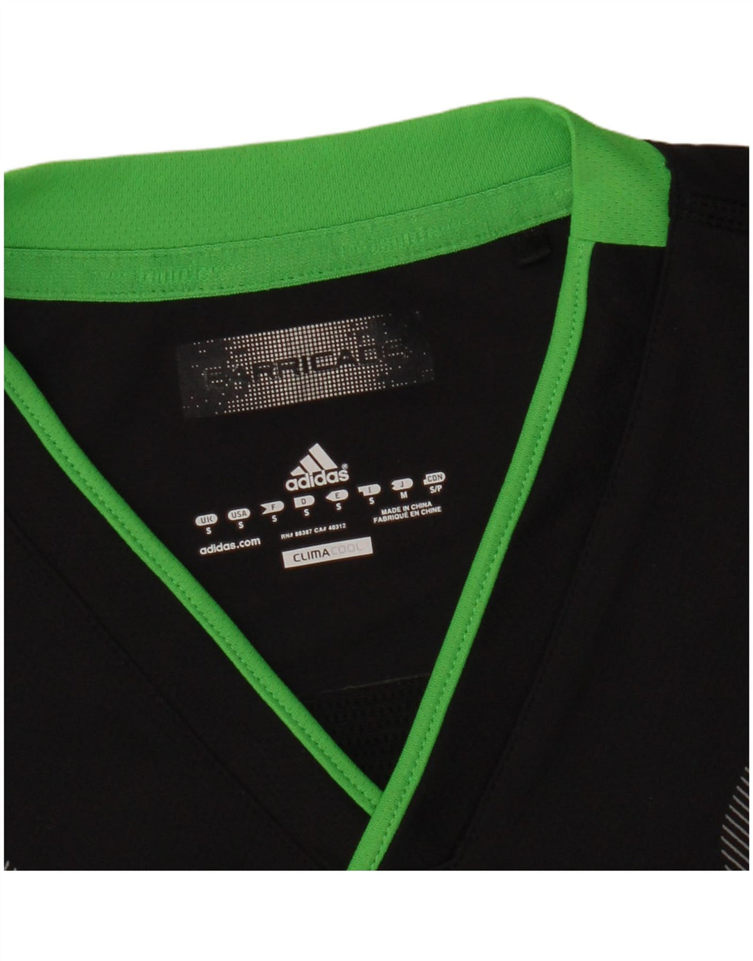 Adidas Mens Climacool Camiseta Top Pequeno Preto Colorblock
