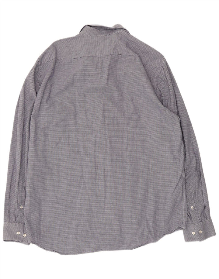 Camisa masculina de ajuste regular Hugo Boss tamanho 44 17 1/2 XL azul houndstooth