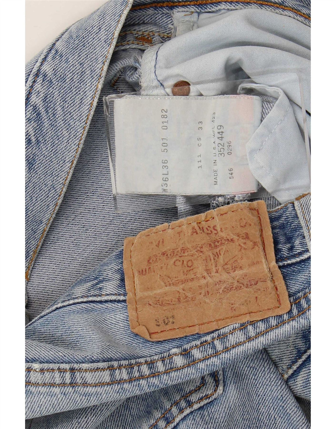 Calça Jeans Levis Masculina 501 Distressed Straight W36 L28 Azul Algodão