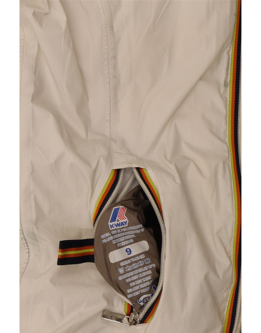 Jaqueta acolchoada reversível com capuz para meninas K-WAY 8-9 anos poliamida branca