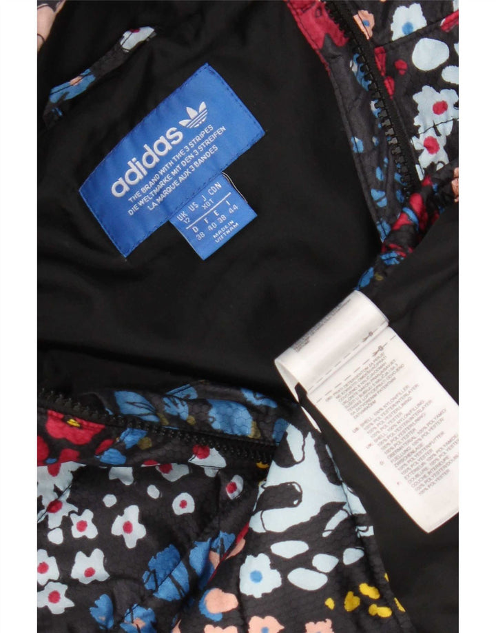 Jaqueta Acolchoada com Capuz Feminina Adidas UK 12 Médio Multicolorida Floral de Nylon