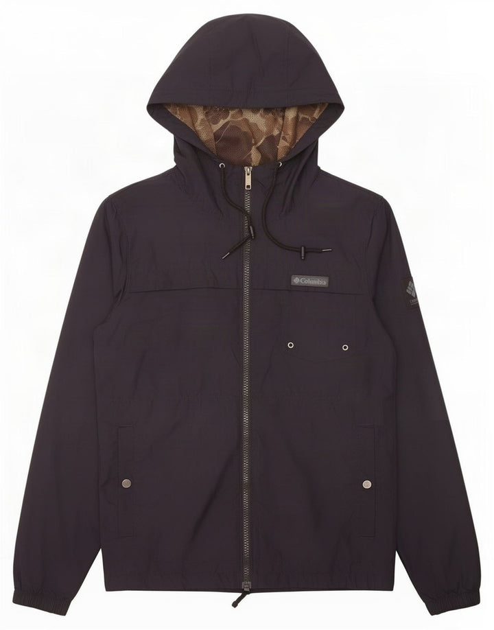 Jaqueta de chuva masculina Columbia com capuz Reino Unido 36 poliéster azul marinho pequeno
