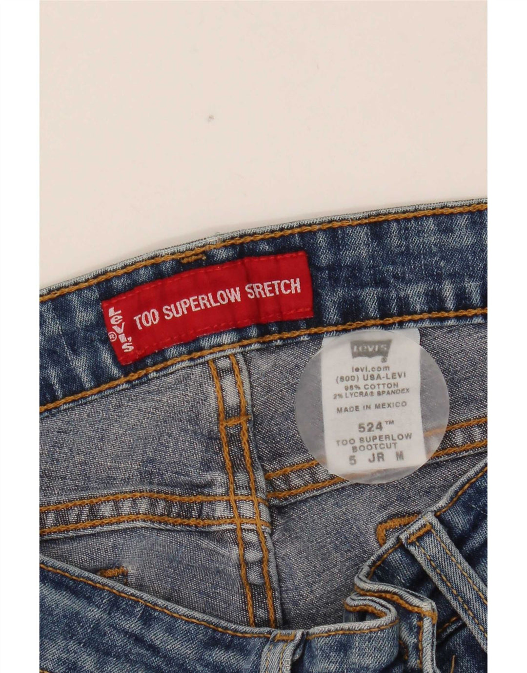 Calça jeans feminina Levi's 524 Super Low Bootcut médio W30 L30 azul algodão