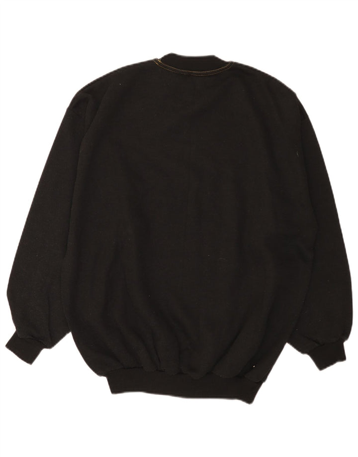 Moletom gráfico masculino vintage jumper médio algodão preto