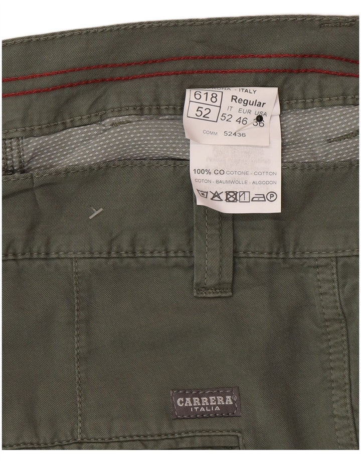 Carrera Mens Cargo Shorts IT 52 XL W36 Algodão Verde