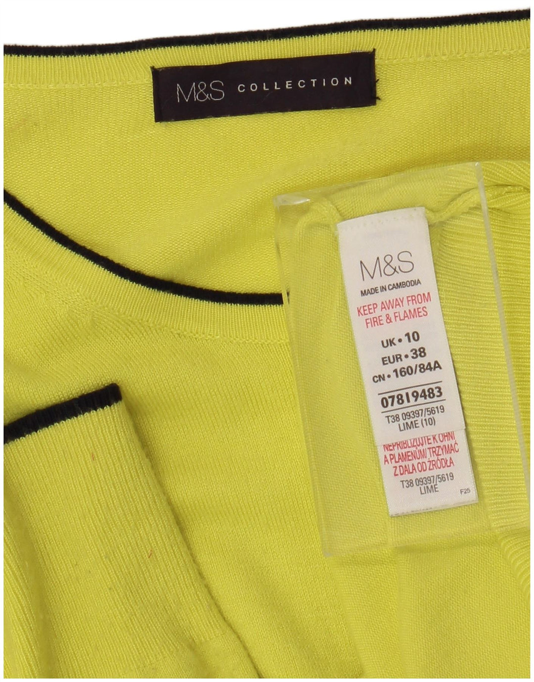 Suéter cardigã feminino Marks & Spencer UK 10 viscose amarela pequena